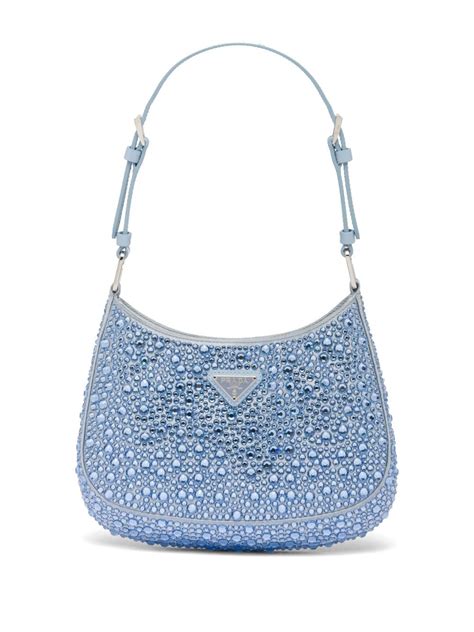 prada ribbon crystal bag blue|prada embellished bag.